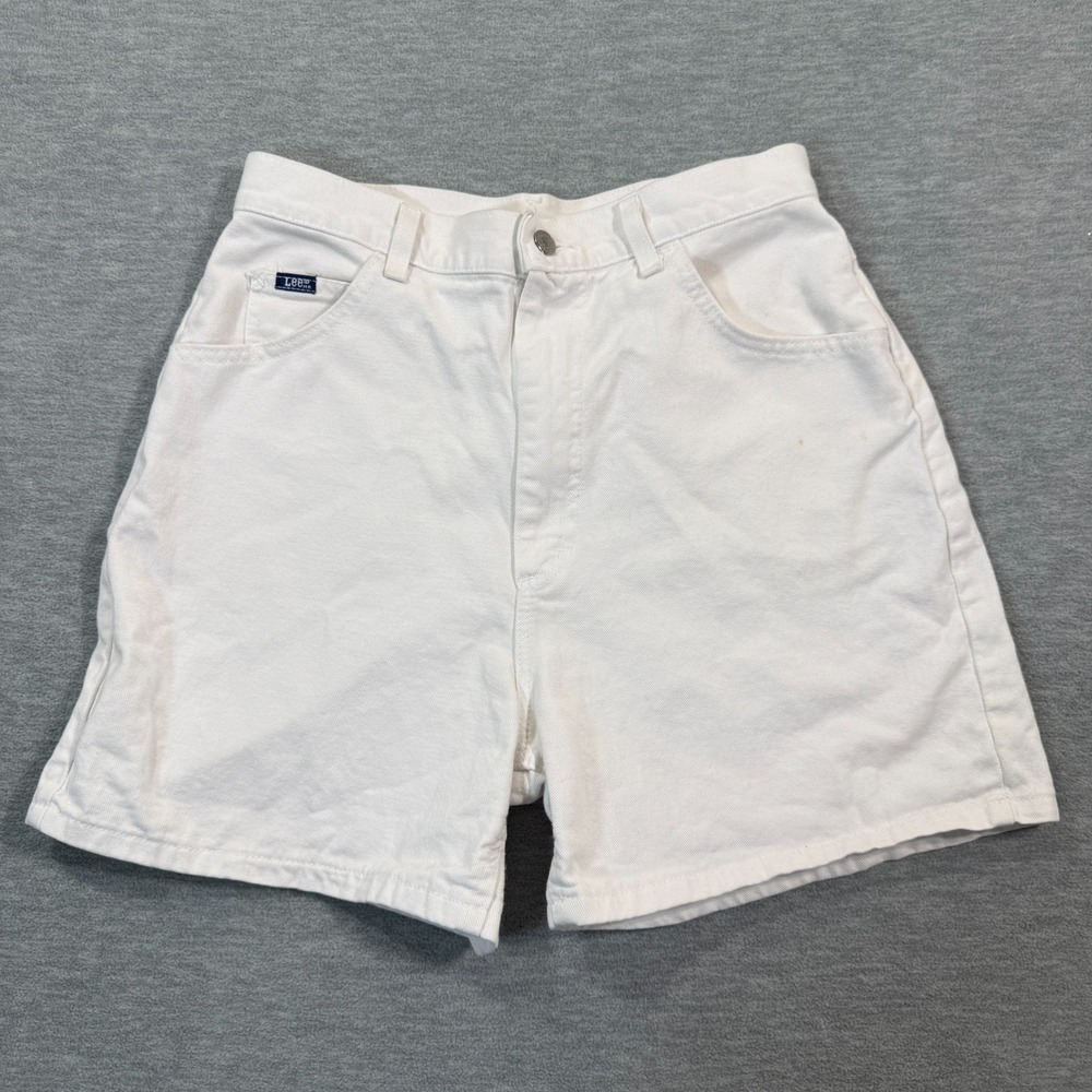 Lee Shorts Women's 14‎ White High Rise Casual Summer Cotton Twill Everyday